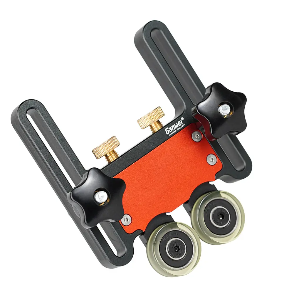 Table Saw Clear Cut Press Aluminum Alloy Stock Push Guide Tool Adjustable Bearing Roller Feeder T-Tracks for Table Saw Band Saw
