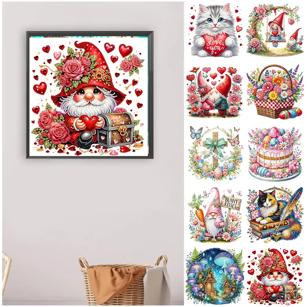 5D DIY Partial Special Shaped Drill Diamond Painting Kit Easter Decor 30x30cm