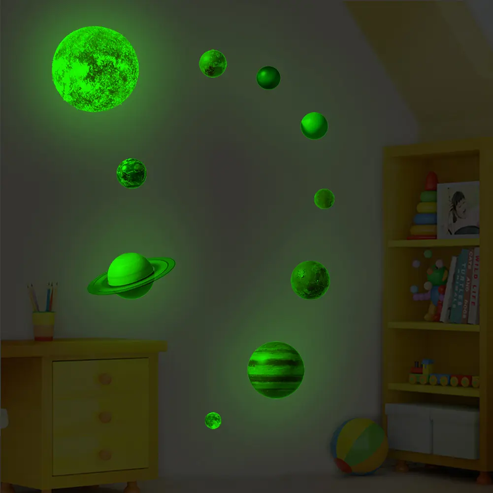 Eight Planets Wall Stickers Luminous Waterproof PVC Home Living Room Windows Living Room Decorative Removable Decals