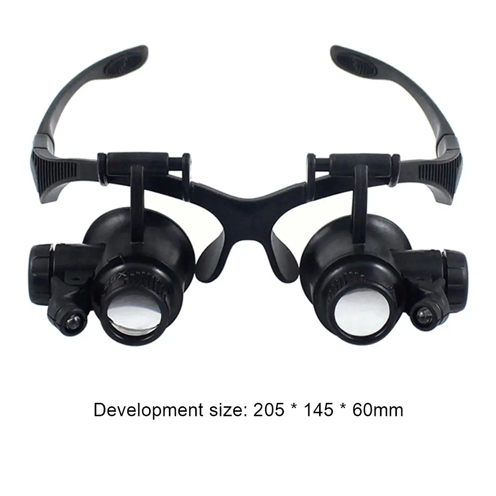 LED Magnifying Headband Head Wearing Magnifier Glasses Loupes Magnifier Headband Eyewear Loupe Repair Helmet for Reading Repair