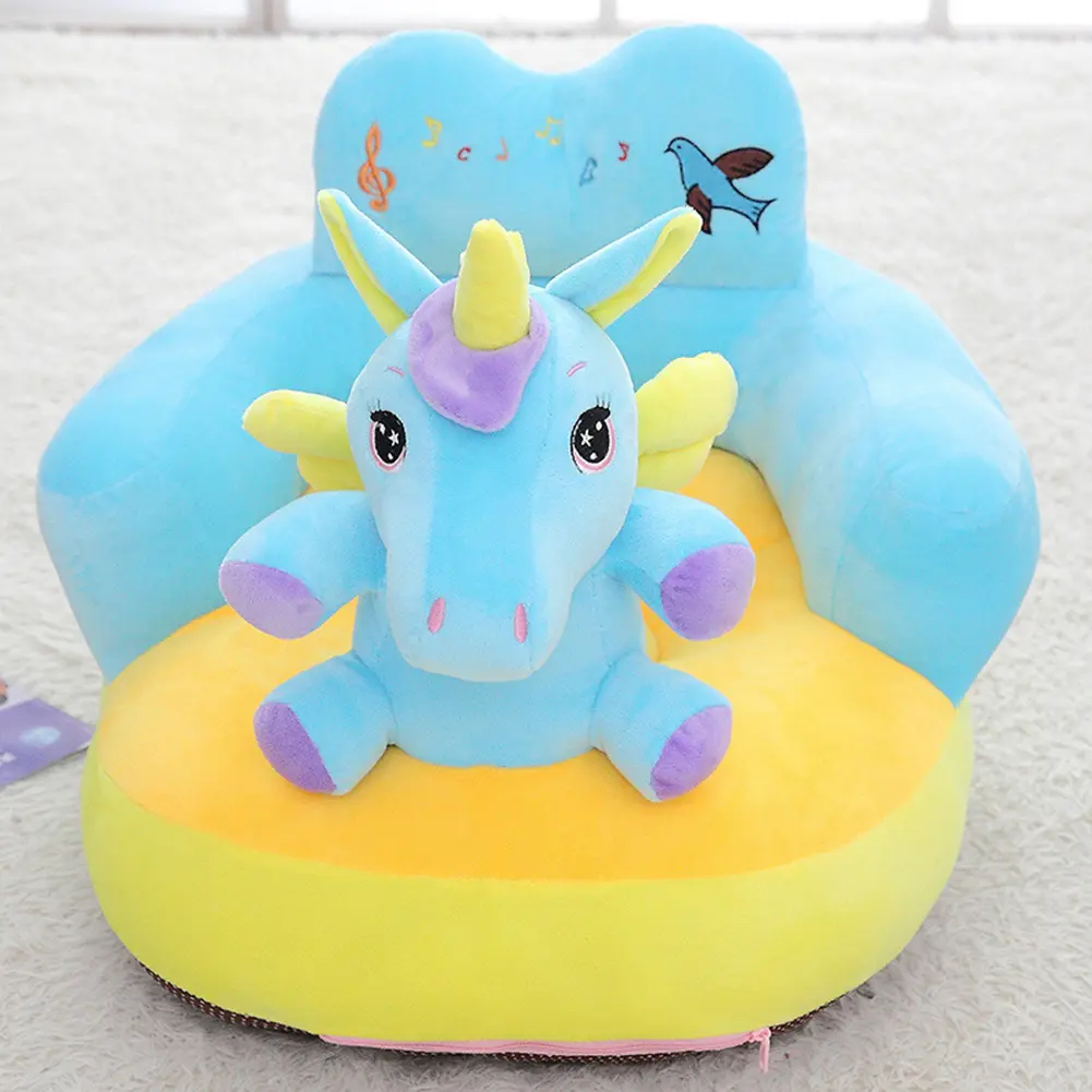 Cartoon Infants Backrest Cushion Non-slip Animal Babies Armchair Couch Covers Breathable Soft Elastic Unisex No Filler