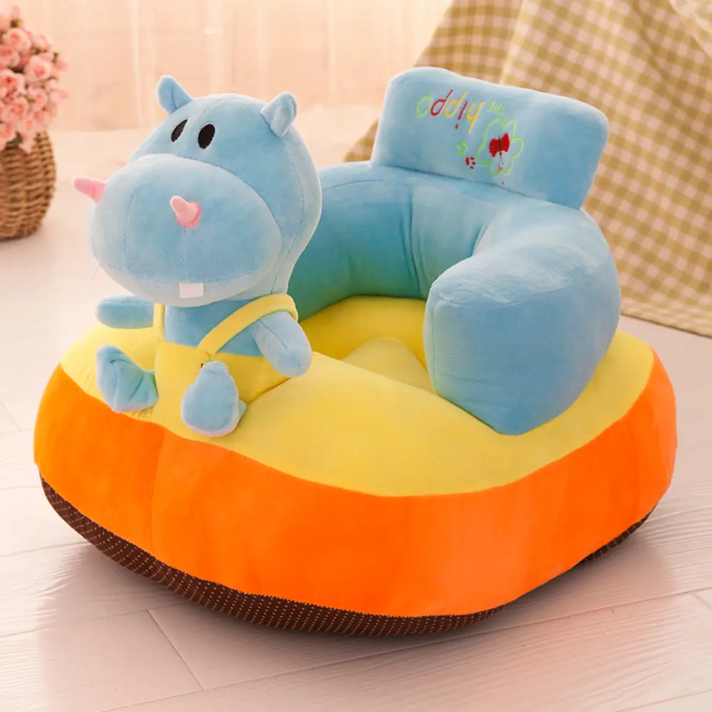 Cartoon Infants Backrest Cushion Non-slip Animal Babies Armchair Couch Covers Breathable Soft Elastic Unisex No Filler
