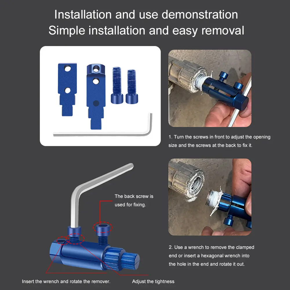 APWIKOGER Broken Pipe Thread Extractor 1/2 3/4 1.31 inch Thread Removal Tool Broken Threads in Faucets/Angle Valves Tools