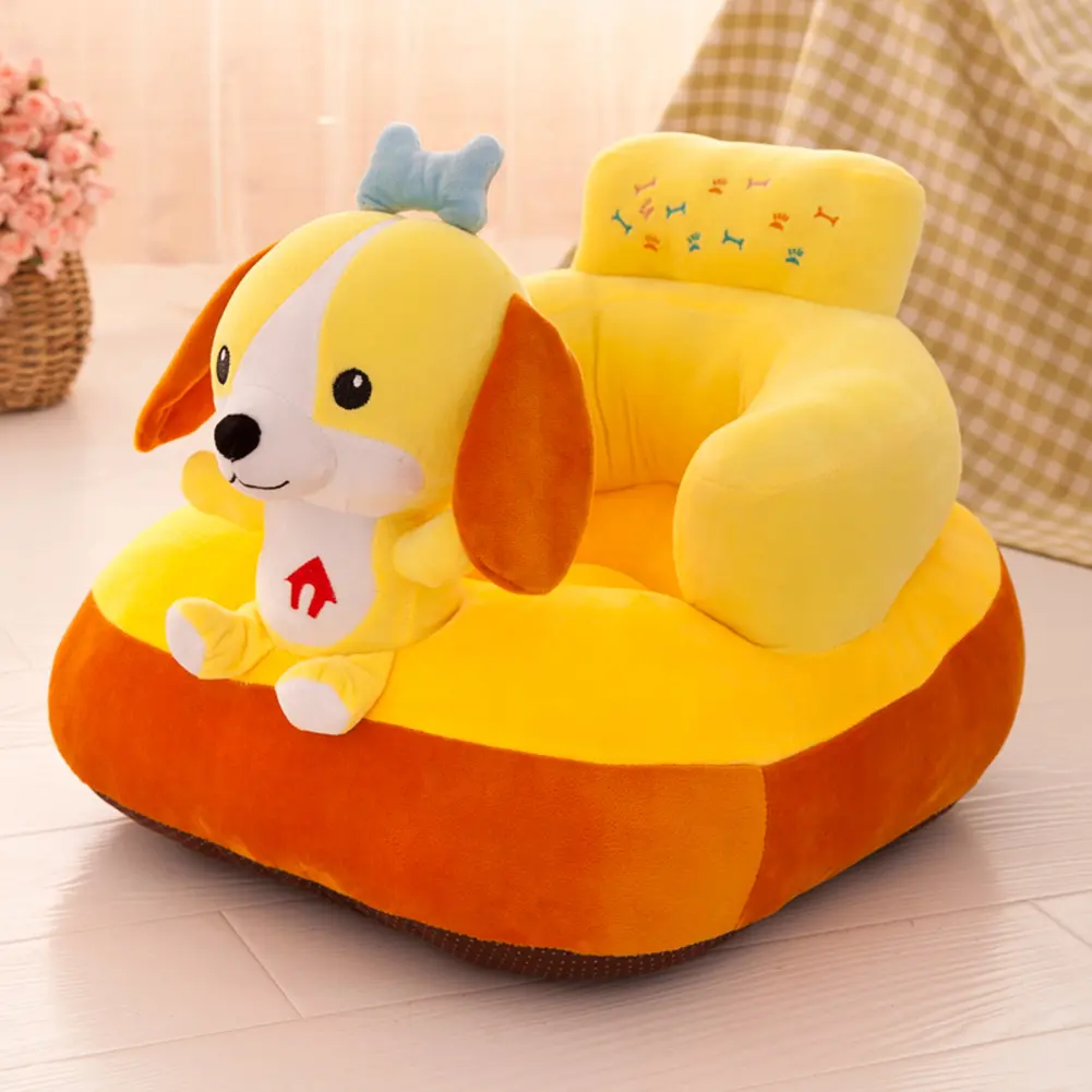 Cartoon Infants Backrest Cushion Non-slip Animal Babies Armchair Couch Covers Breathable Soft Elastic Unisex No Filler