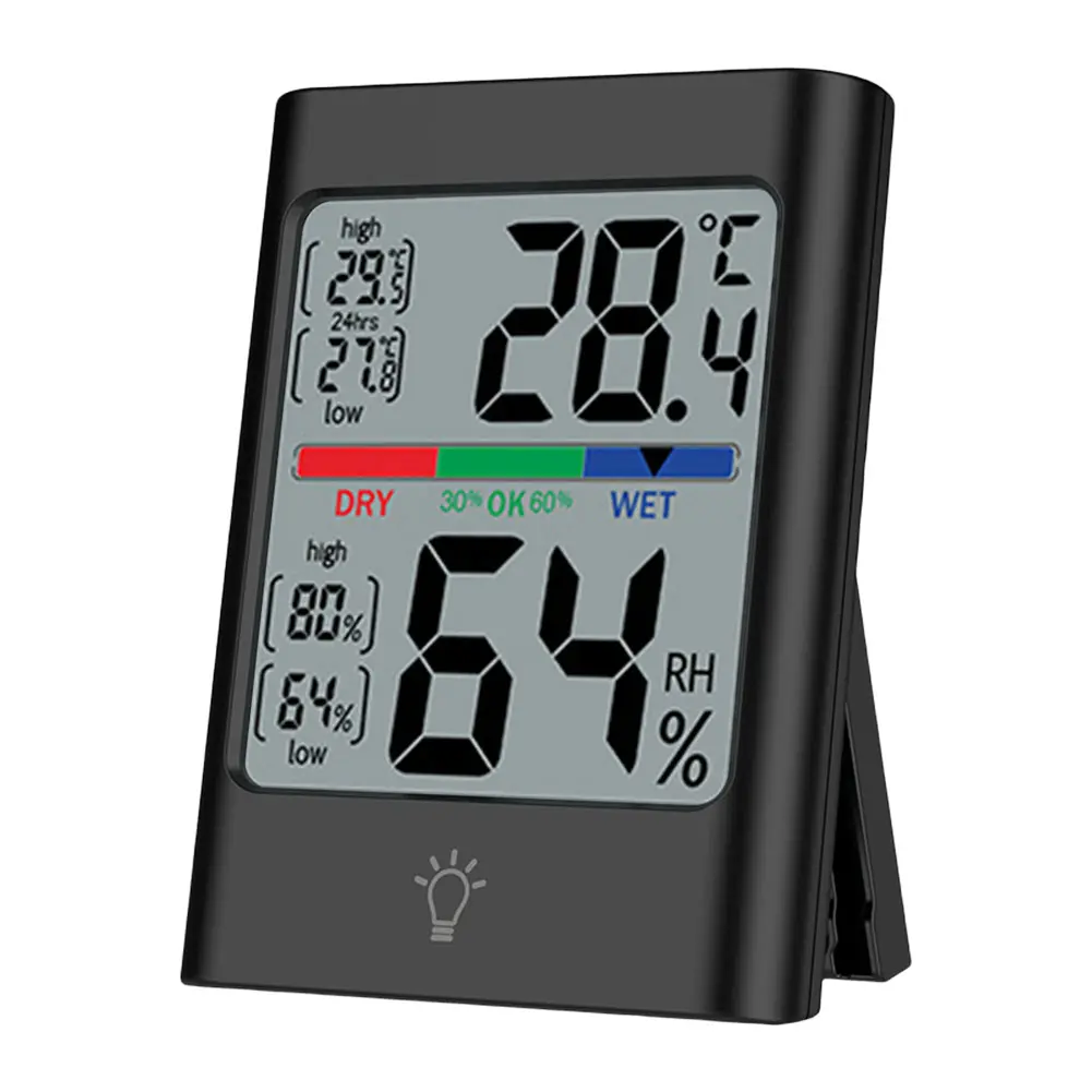 Digital Room Thermometer Backlight Magnetic Thermometer Hygrometer Large Screen Home Humidity Meter Precise for Indoor Bedroom