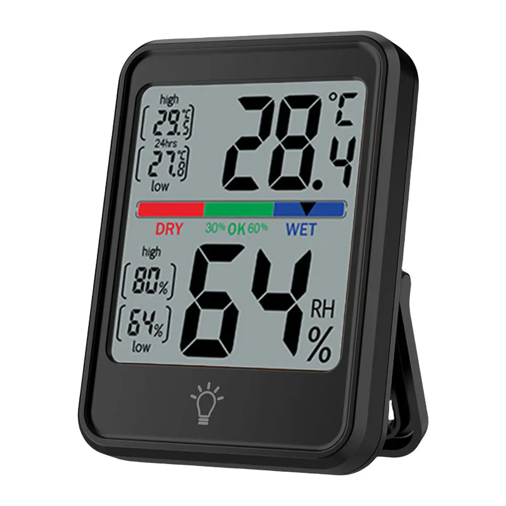 Digital Room Thermometer Backlight Magnetic Thermometer Hygrometer Large Screen Home Humidity Meter Precise for Indoor Bedroom