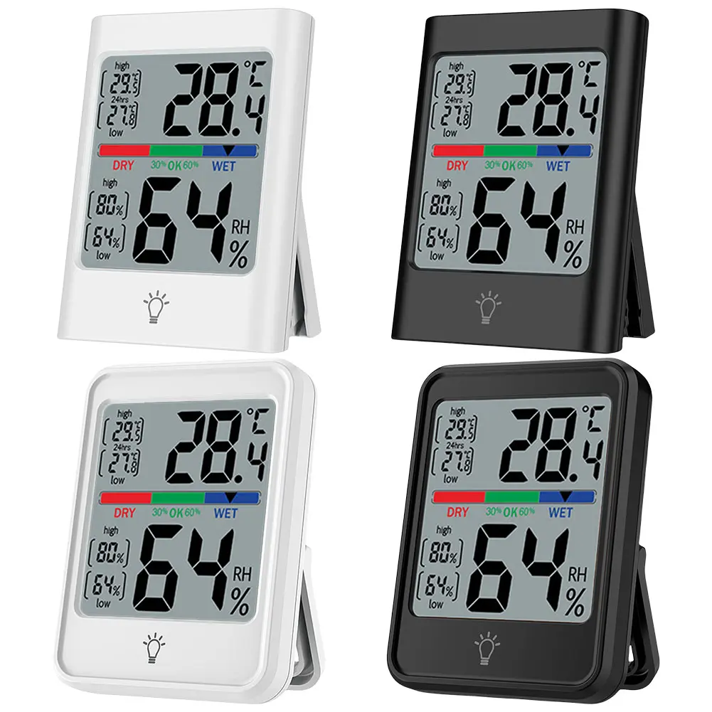 Digital Room Thermometer Backlight Magnetic Thermometer Hygrometer Large Screen Home Humidity Meter Precise for Indoor Bedroom