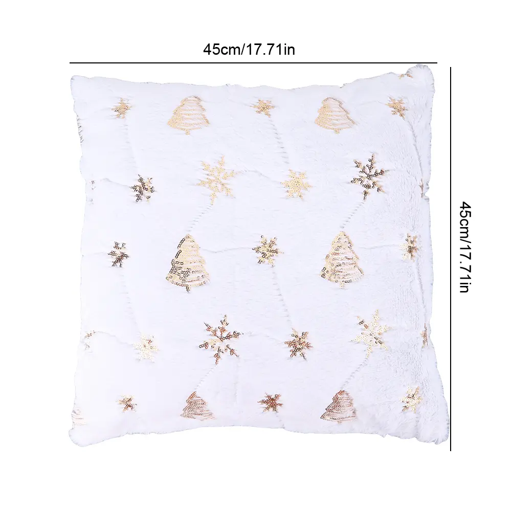 45x45cm Christmas Cushion Covers Decorations 2024 Winter Pillows Cover Decor Sofa Cover Snowflake Cushion Cases Home Decoration