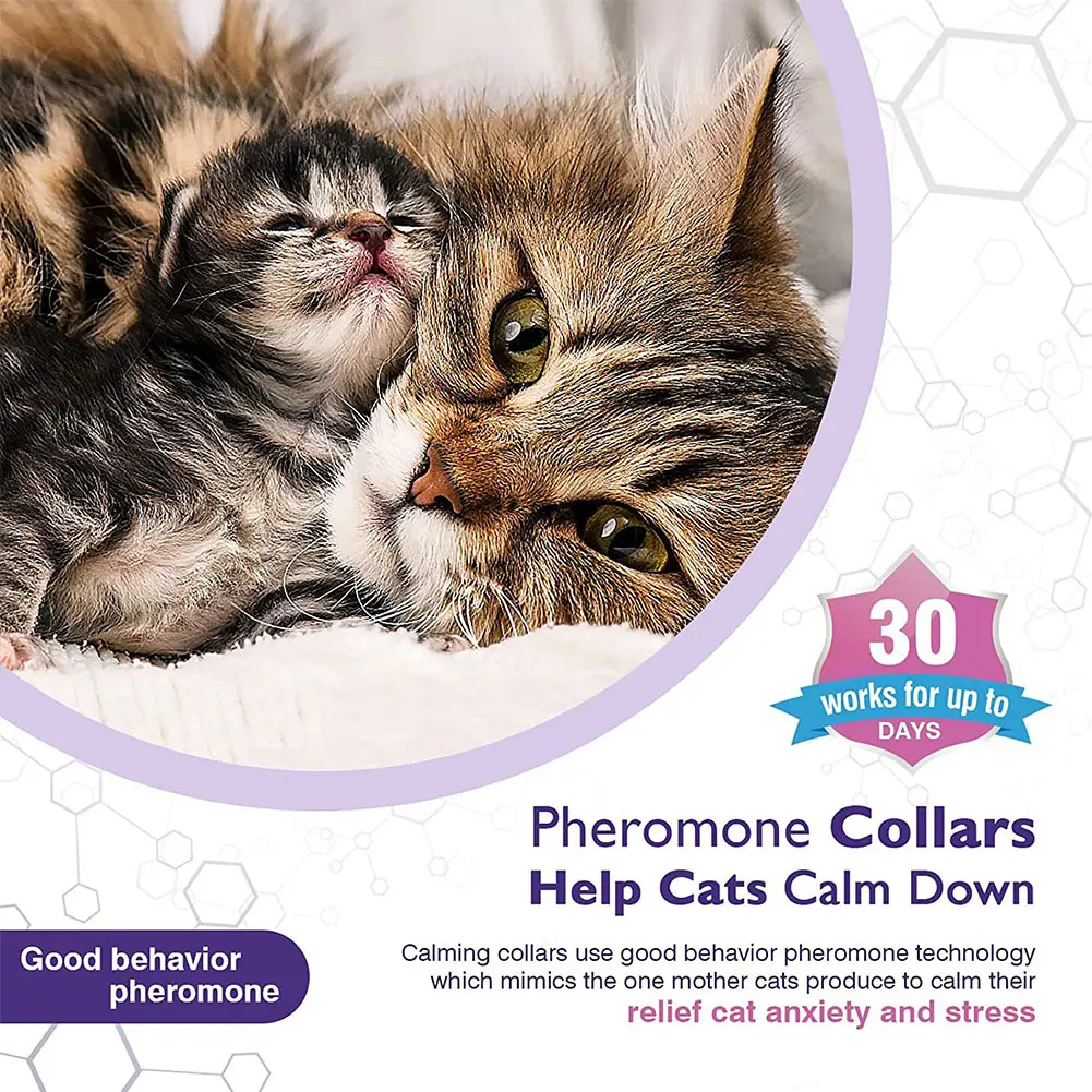 3/4 Pack Pet Calming Collar Stress and Anxiety Relief Calm Collar Adjustable Natural Calm Relax Soothing Collars for Dogs/Cats