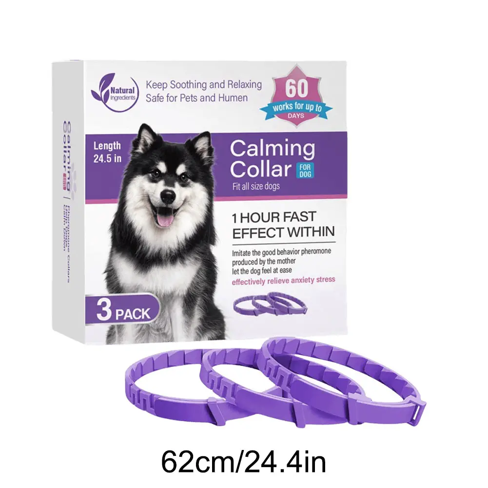 3/4 Pack Pet Calming Collar Stress and Anxiety Relief Calm Collar Adjustable Natural Calm Relax Soothing Collars for Dogs/Cats