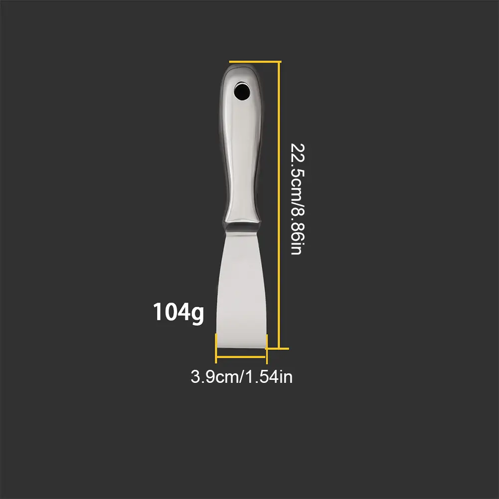 One-Piece Stainless Steel Putty Knife Paint Scraper Tool Spackle Tool Spatula Scraper for Spackling Patching and Painting