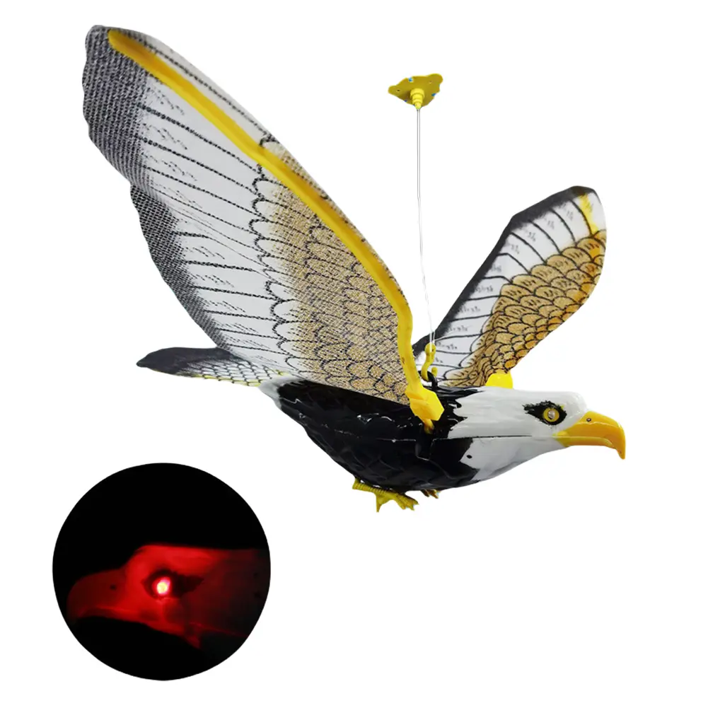 Bird Scarer Hanging Eagle Bird Scarecrow Fake Horned Hawk Decoy Fake Eagle To Scare Birds Away Bird Repellent Garden Protectors