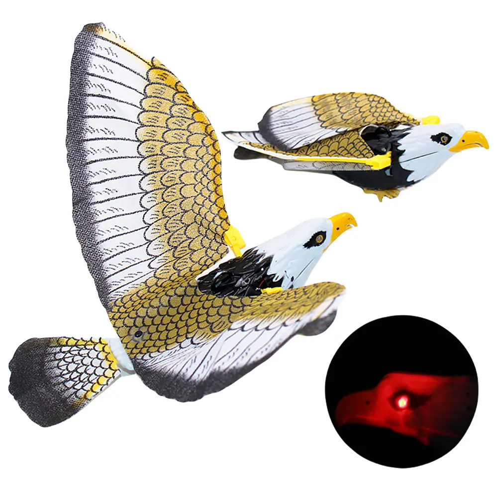 Bird Scarer Hanging Eagle Bird Scarecrow Fake Horned Hawk Decoy Fake Eagle To Scare Birds Away Bird Repellent Garden Protectors