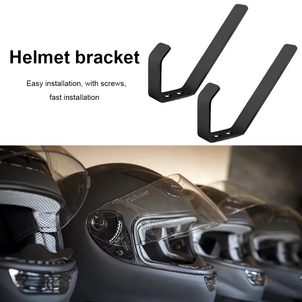 Multipurpose Motorcycle Hat Hook Display Rack with Mounting Screws Stainless Steel Motorcycle Riding Hats Bracket Space Saver