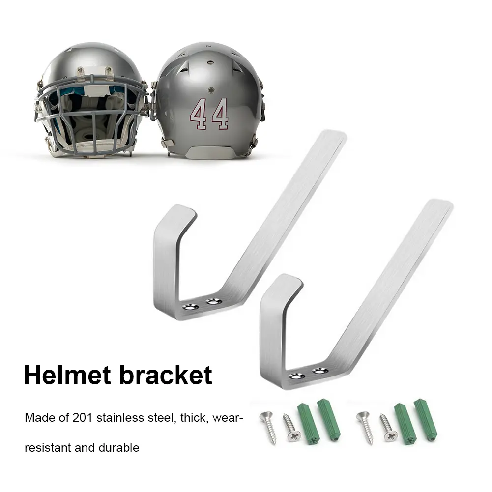 Multipurpose Motorcycle Hat Hook Display Rack with Mounting Screws Stainless Steel Motorcycle Riding Hats Bracket Space Saver
