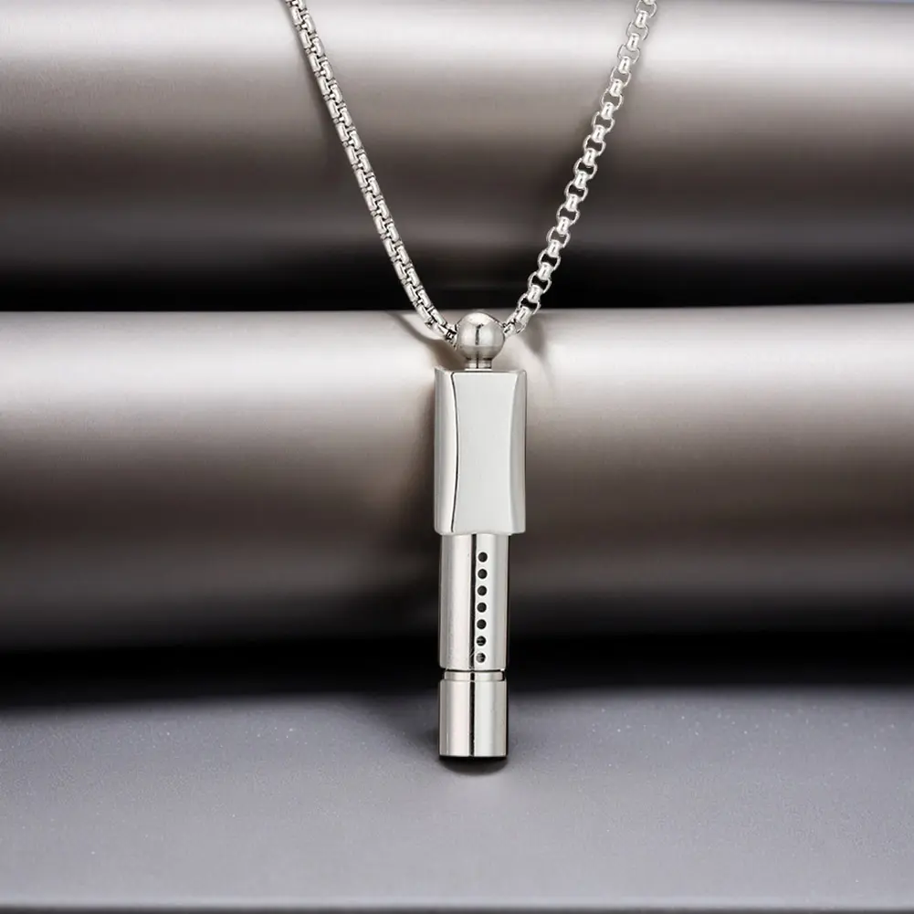 Meditation Whistle Necklace Cotton Core Anxiety Breathing Necklace Mindful Breathing Necklace for Anxiety & Stress Relief