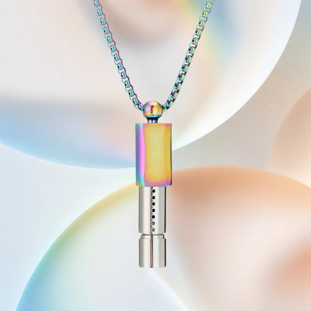 Meditation Whistle Necklace Cotton Core Anxiety Breathing Necklace Mindful Breathing Necklace for Anxiety & Stress Relief