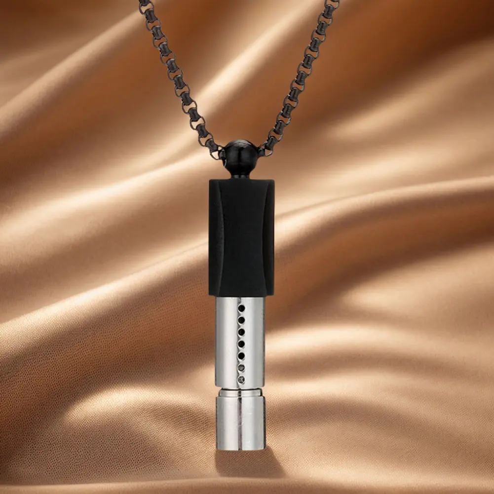 Meditation Whistle Necklace Cotton Core Anxiety Breathing Necklace Mindful Breathing Necklace for Anxiety & Stress Relief