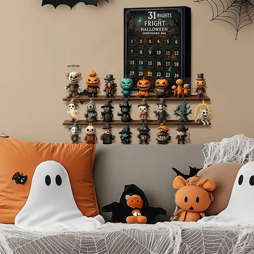 Halloween Advent Calendar 2025 Gift Box Scary Doll Hanging Charms & Mini Decorations Gift For Halloween Lovers Surprise Box