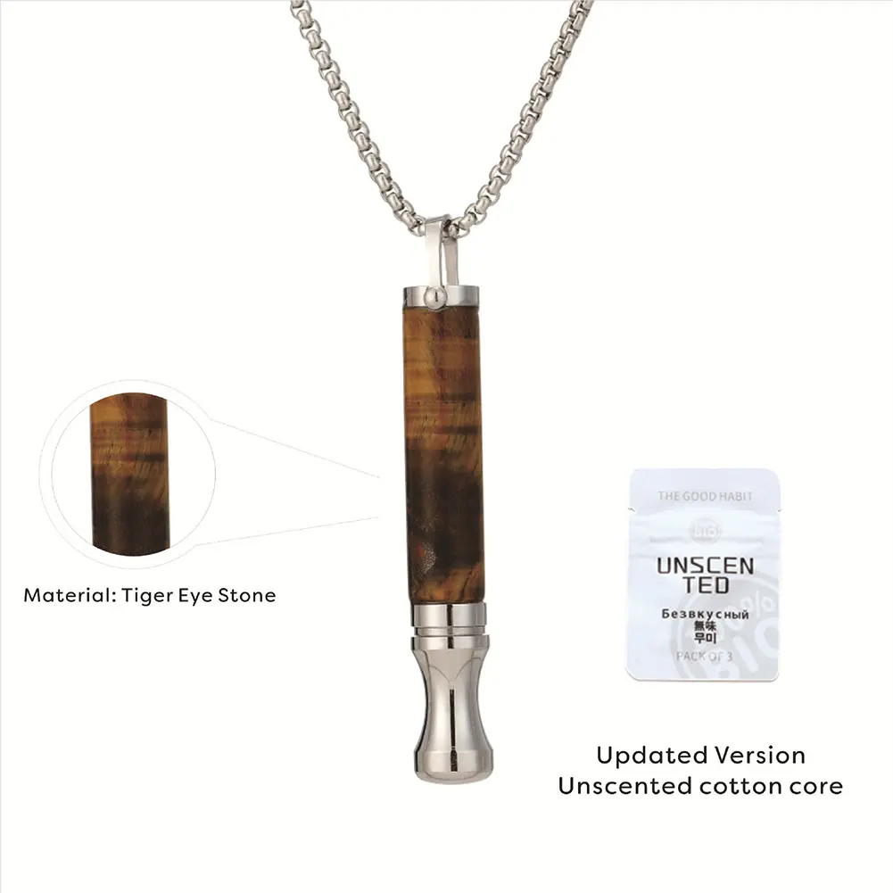 Stress Anxiety Necklace Mindfulness Breathing Tool Natural Calming Relief Chain Breathlace Necklace Quit Smoking Anxiety Relief