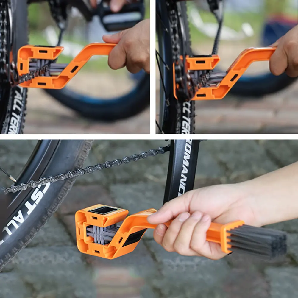 Bicycle Chain Cleaner Double Head Bike Chain Washer Cleaner Multifunction Portable Chain Gear Cleaning Tool