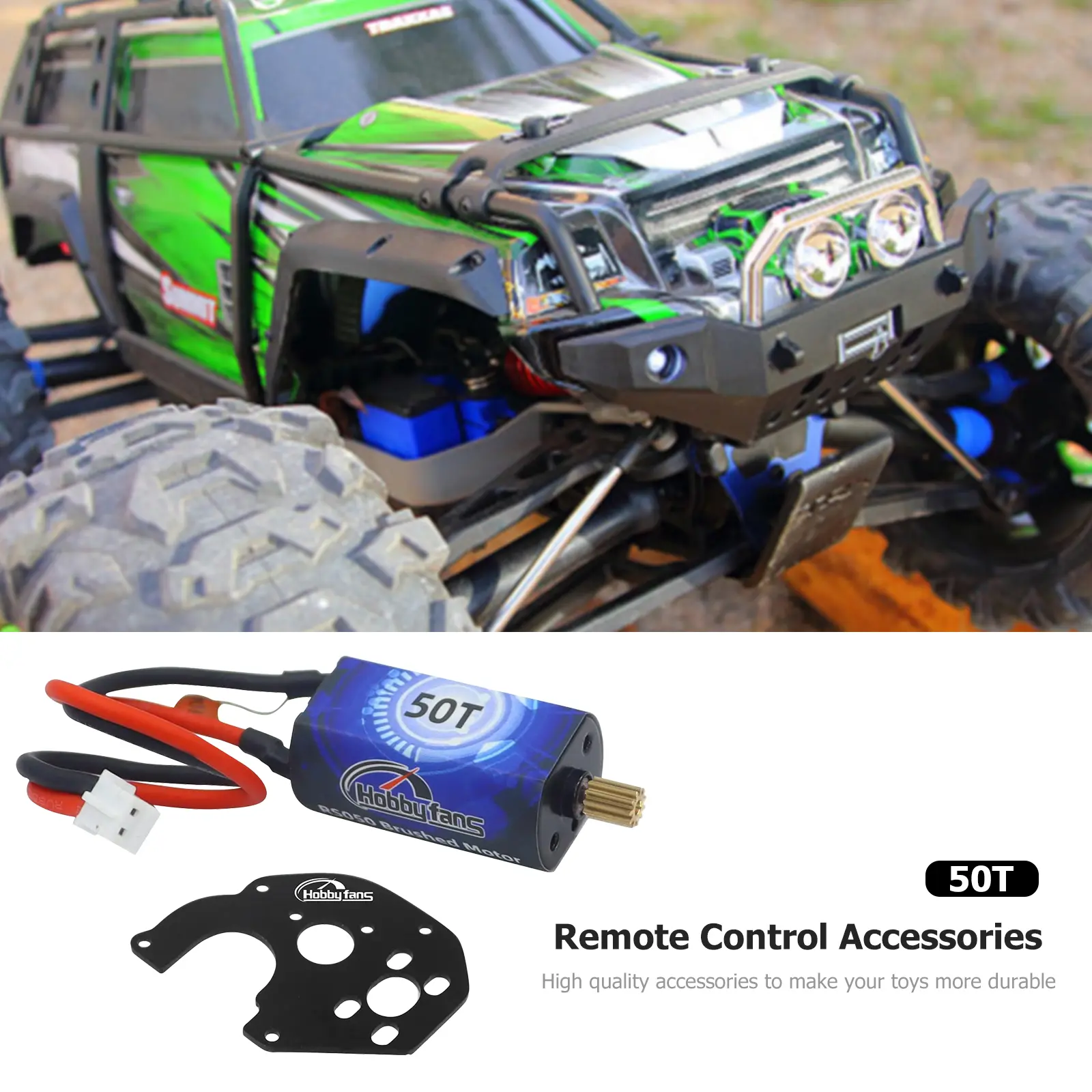 050 Brushed Motor with Metal Mount Rc Crawler Motors Rc Car Parts Rc Brushed Motor Replacement Accessories for Axi00004 Axi00005