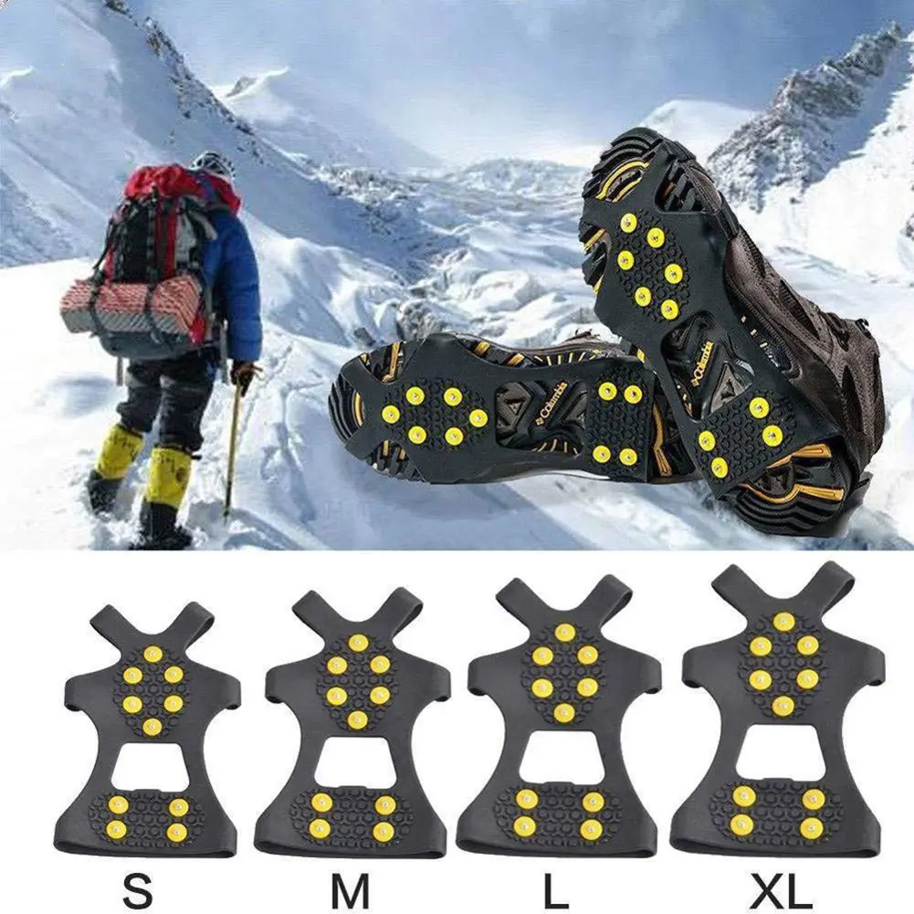 10 Teeth Mountaineering Cleats Anti-Slip Snow Claw Shoe Covers Unisex Boots Snow Cleats Outdoor Chain Shoe Spikes