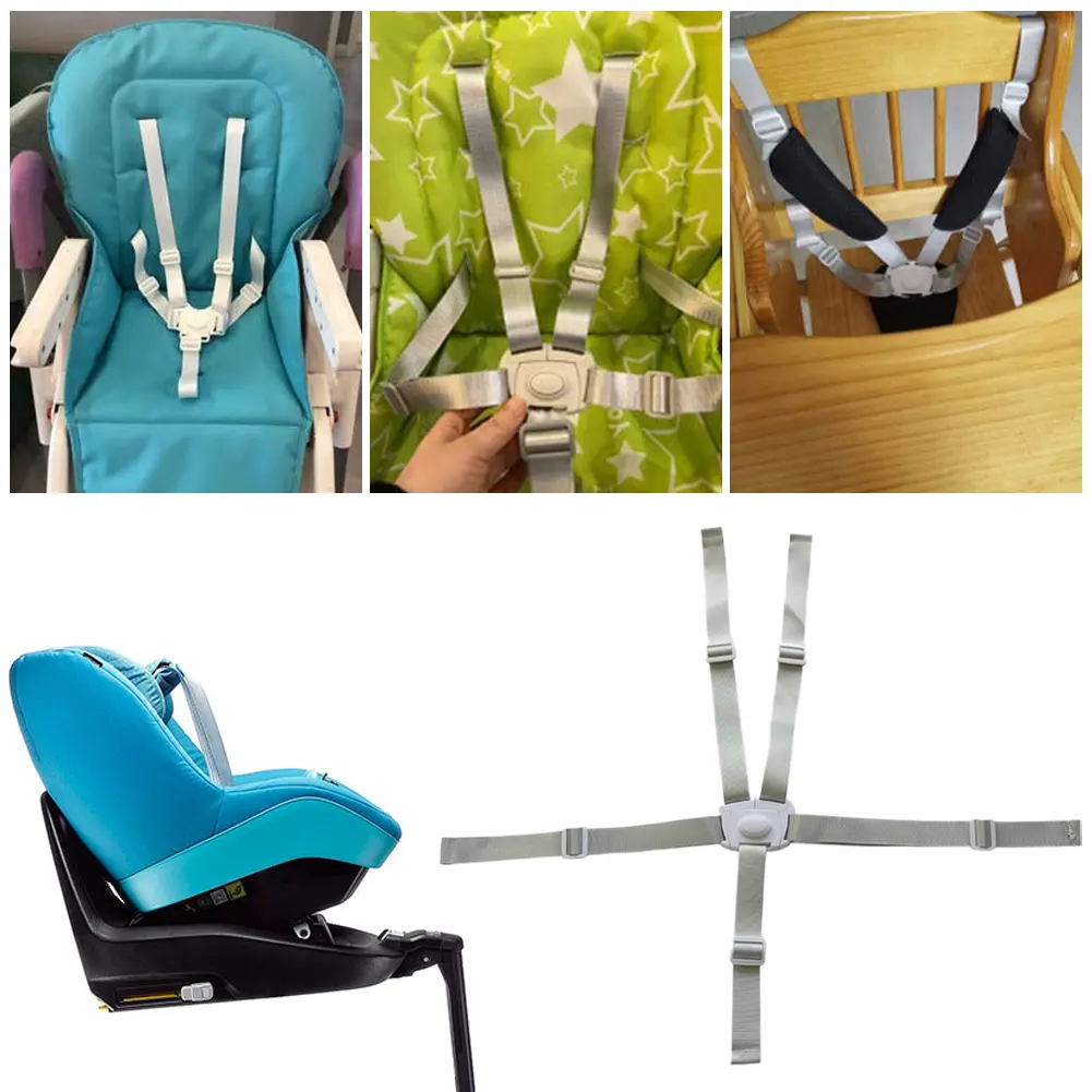 Children's Dining Chair Safety Belt 5 Point Baby Safety Strap Belt Baby Seat Security Belt for Child Seats High Chairs