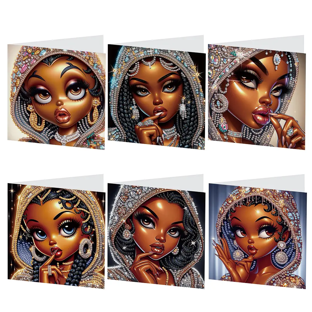 6Pcs Chicken Coop DIY Diamond Painting Card Rhinestone Painting Card Kit Diamond Painting Greeting Card for Holiday Party Favors