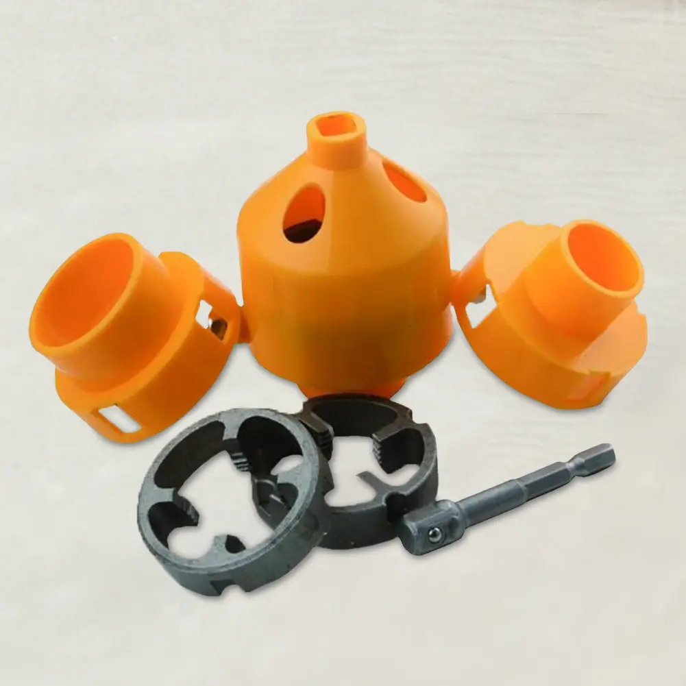 PVC Pipe Threader Kit 1/2In 3/4 1 Inch Dies Pipe Threader Pipe Round Die Plumbing PVC Thread Tool Water Pipe Plate Teeth