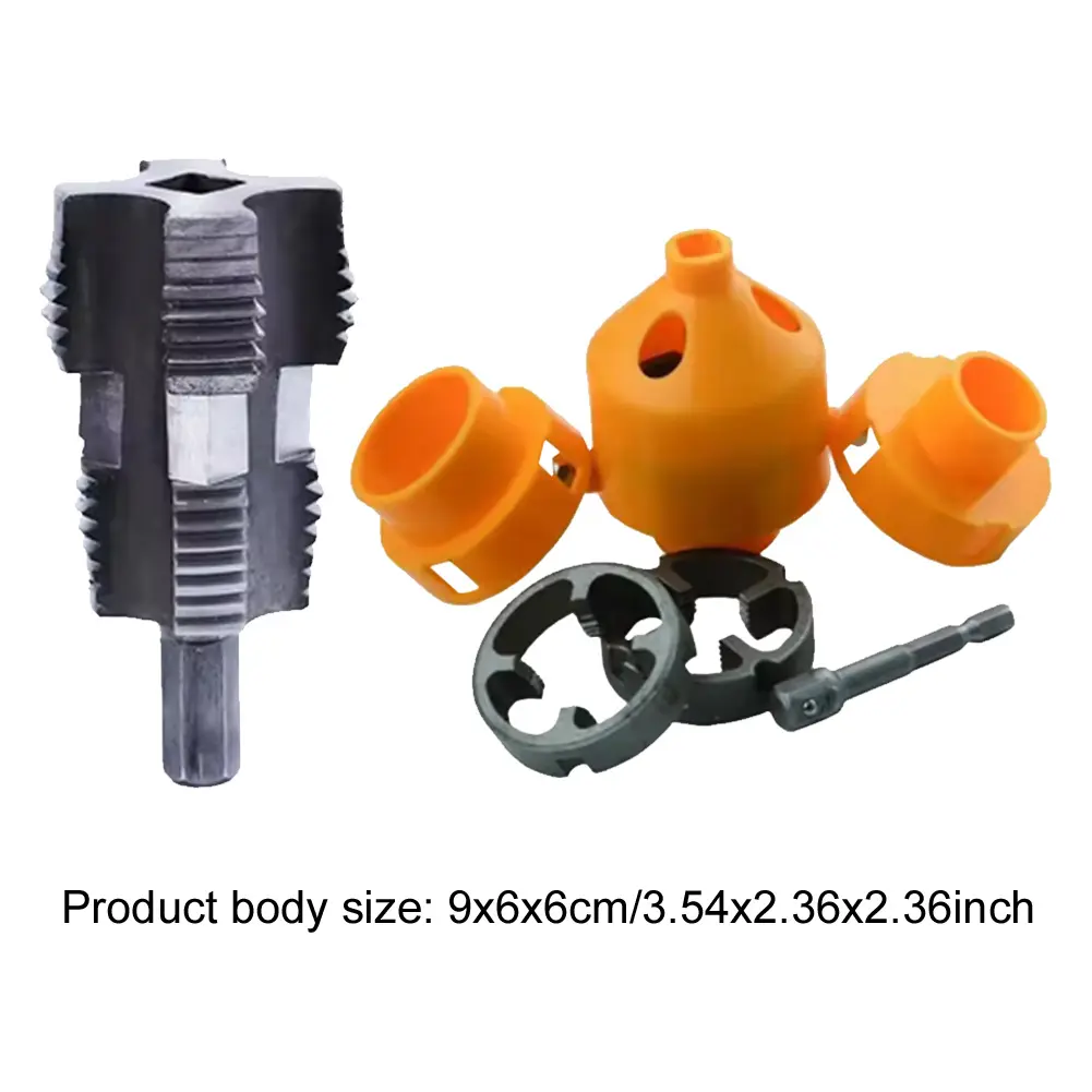 PVC Pipe Threader Kit 1/2In 3/4 1 Inch Dies Pipe Threader Pipe Round Die Plumbing PVC Thread Tool Water Pipe Plate Teeth