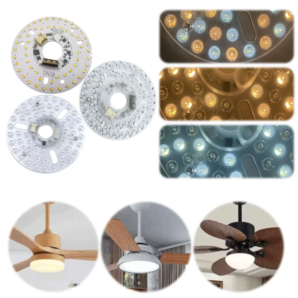 3.9/4.9/6.2 Inch CRI90 Ceiling Fan Light Replacement Panel Ceiling Flush Light Replacement Panel Flush Mount Ceiling Light Panel