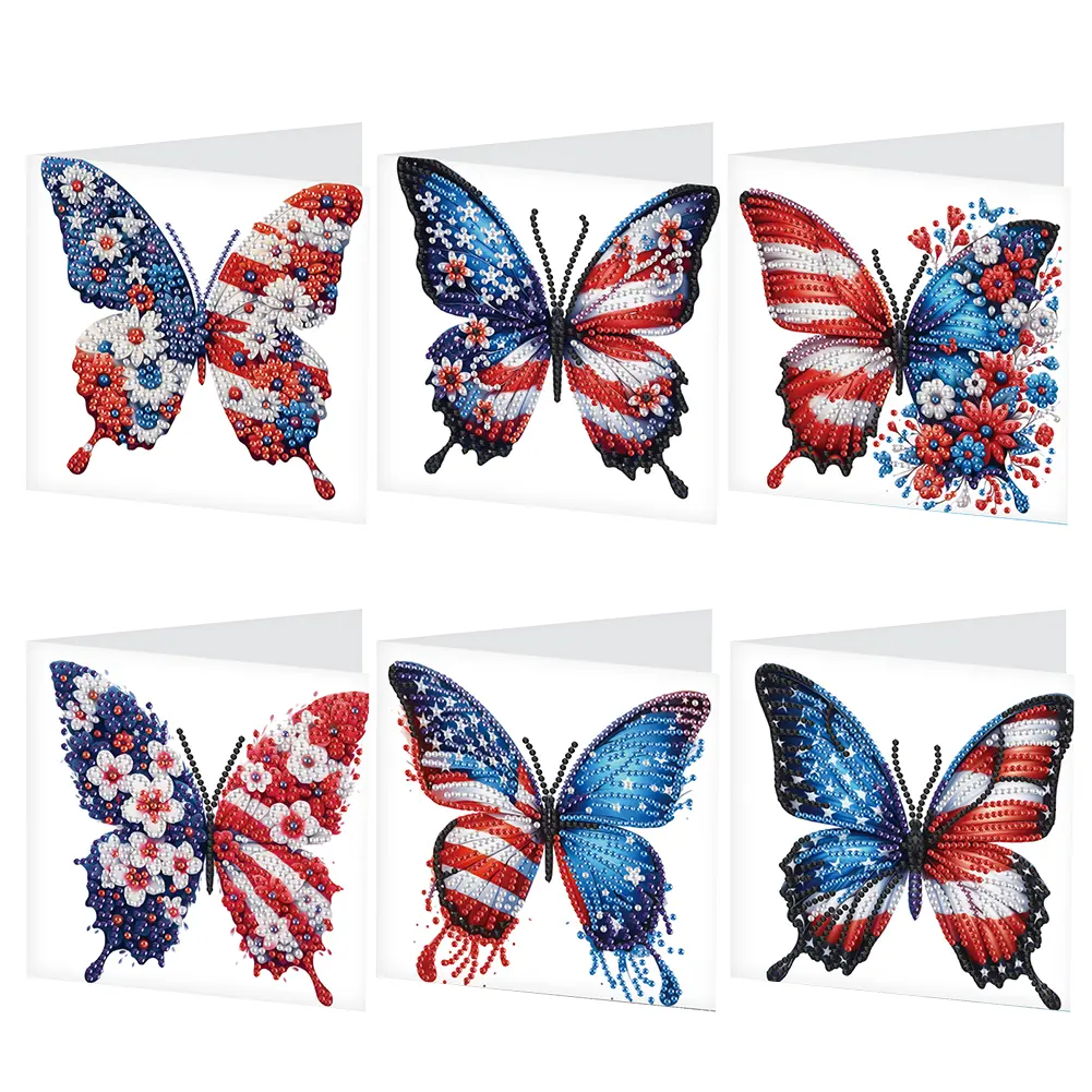 6Pcs Funny Chicken DIY Diamond Painting Card Rhinestone Painting Card Kit Diamond Painting Greeting Card for Adults Beginners