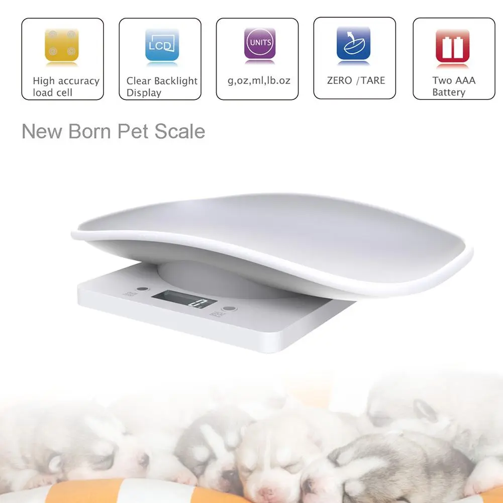 Small Animal Scale Multifunction Kitchen Scale Grams Weight Max 22 Lbs with LCD Display for Puppy Kitten Hamster Hedgehog Food