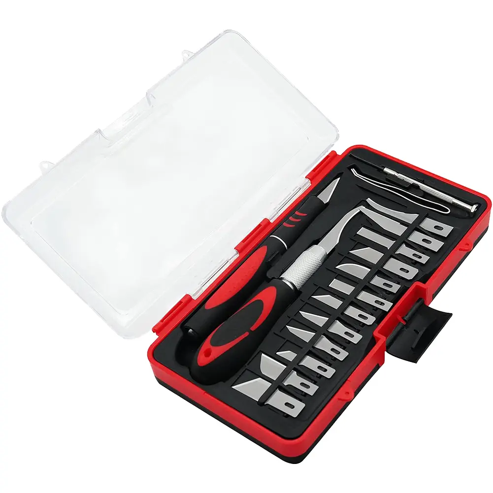 18Pcs Hobby Knife Set with Anti-Slip Handle and SK5 Steel Blades for Crafting Model Making and Sculpting Projects