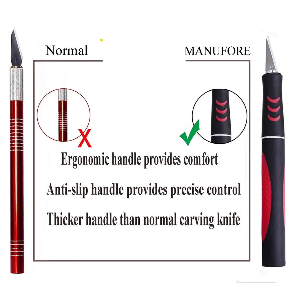 18Pcs Hobby Knife Set with Anti-Slip Handle and SK5 Steel Blades for Crafting Model Making and Sculpting Projects