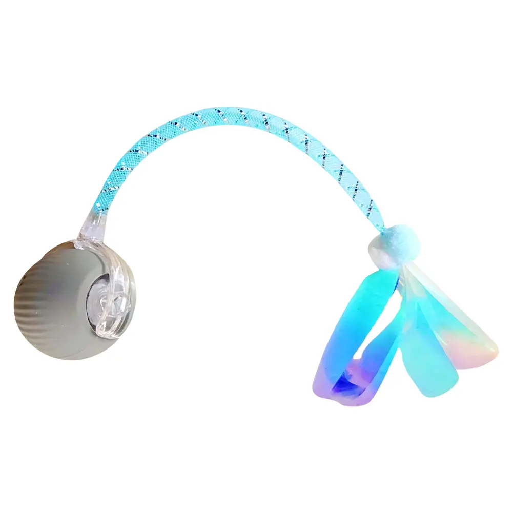 Interactive Cat Toy Ball Motion Activated Automatic Pet Exercise Toy Rechargeable with Elastic Mesh Tail for Indoor Cats