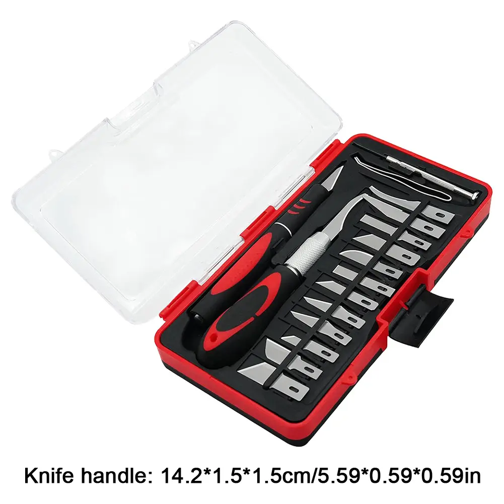 18Pcs Hobby Knife Set with Anti-Slip Handle and SK5 Steel Blades for Crafting Model Making and Sculpting Projects