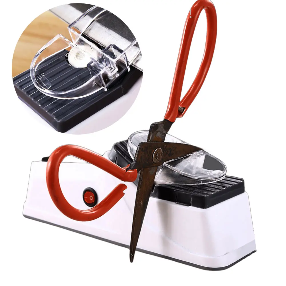 Chef Knife Sharpener with Protective Cover Electric Sharpener Machine Multifunction for Quick Sharpening & Polishing