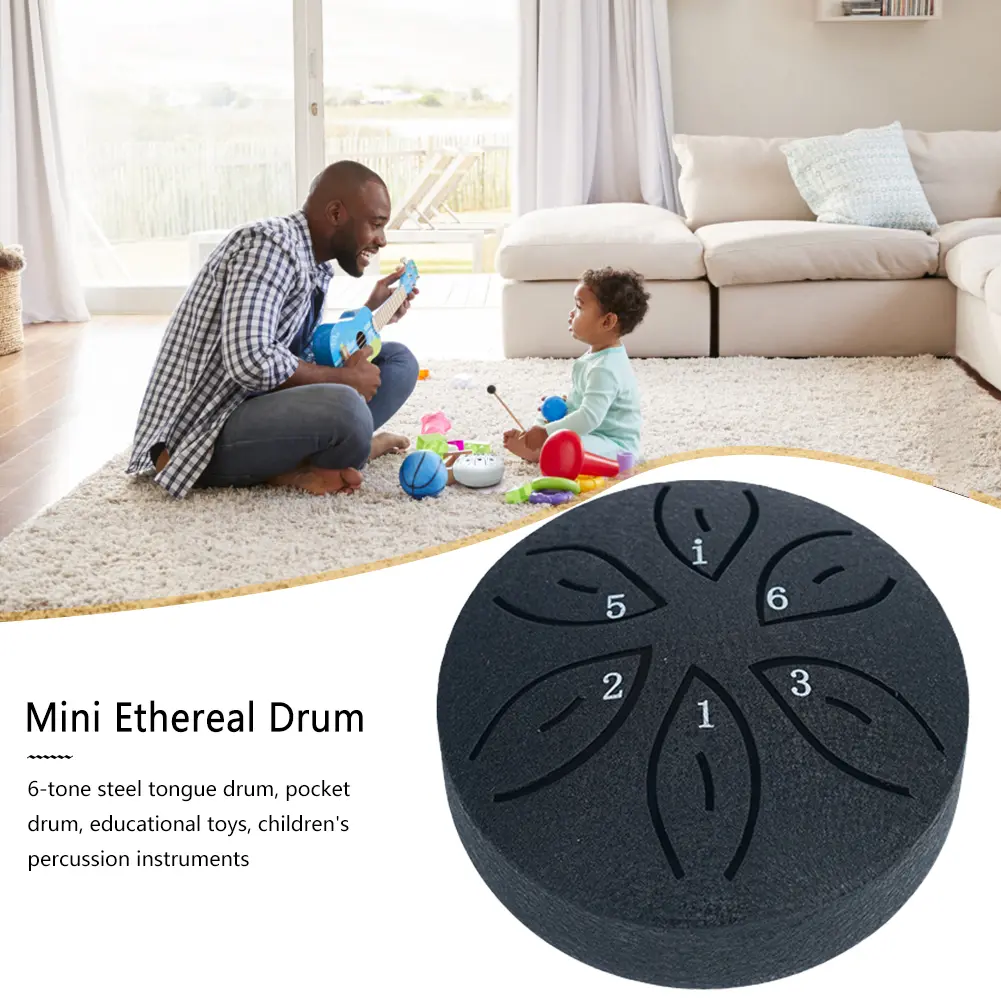 3 Inches 6 Notes Rain Drum for Outside Steel Tongue Drum Rain Drum Instrument for Yoga Meditation Unique Gift