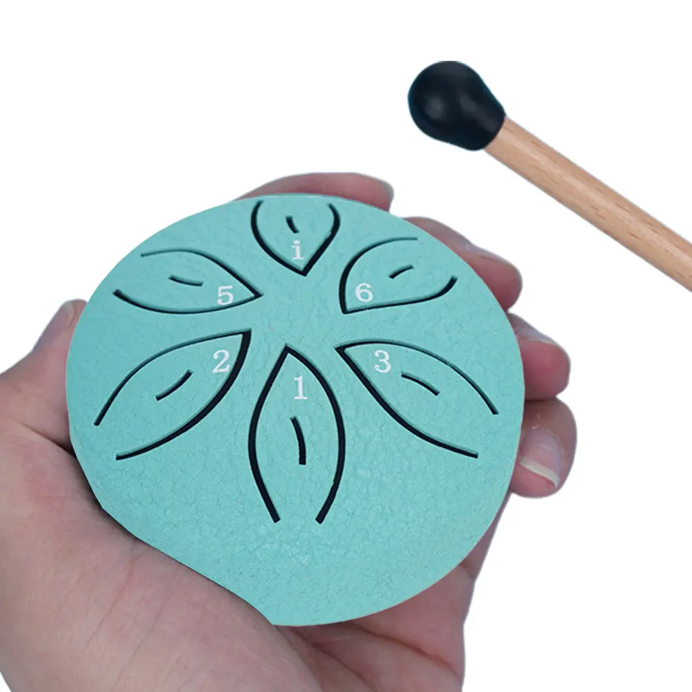 3 Inches 6 Notes Rain Drum for Outside Steel Tongue Drum Rain Drum Instrument for Yoga Meditation Unique Gift