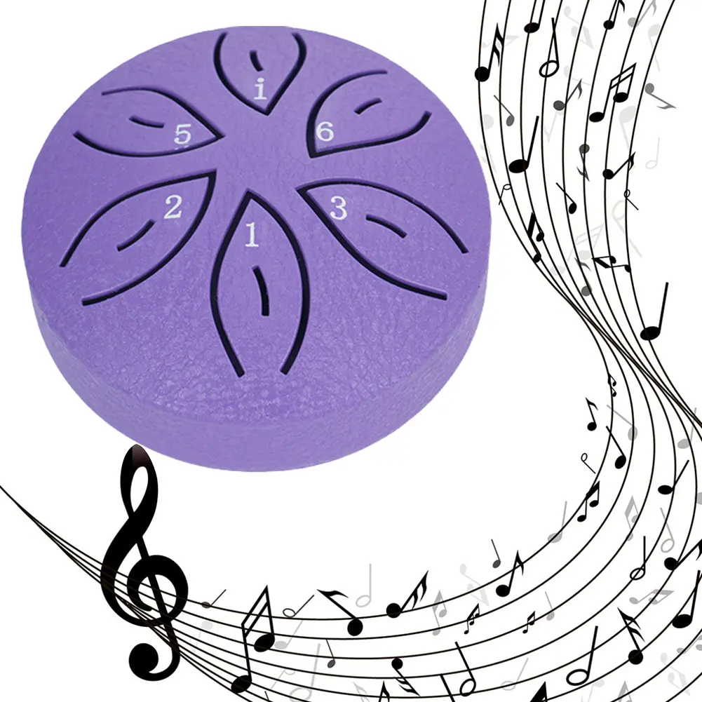 3 Inches 6 Notes Rain Drum for Outside Steel Tongue Drum Rain Drum Instrument for Yoga Meditation Unique Gift
