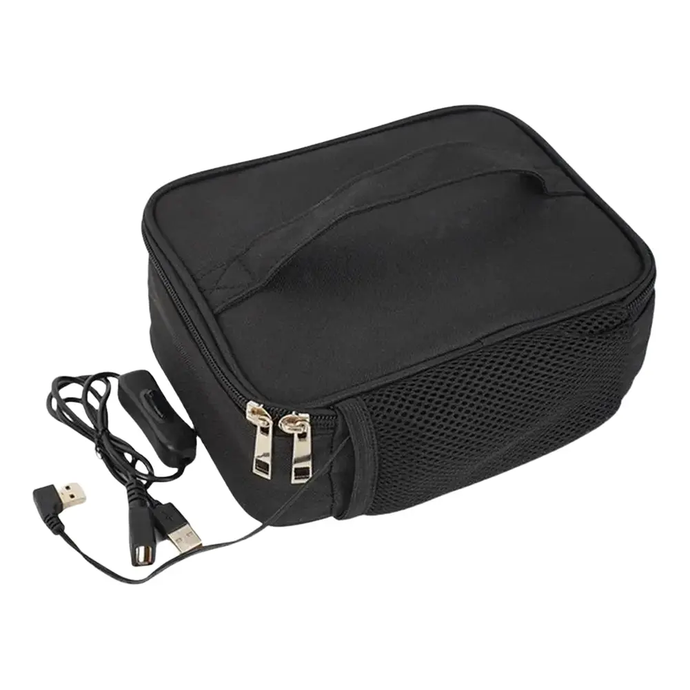 USB Camping Electric Lunch Box Oxford Fabric Thermal Bag Portable Keep Warm Lunch Bag Thermal Heater Pouch for Car Travel Picnic