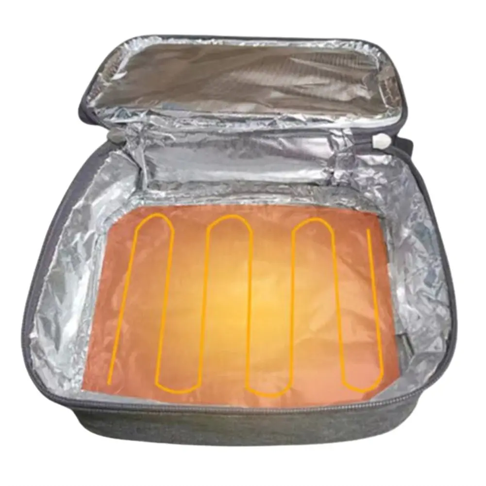 USB Camping Electric Lunch Box Oxford Fabric Thermal Bag Portable Keep Warm Lunch Bag Thermal Heater Pouch for Car Travel Picnic