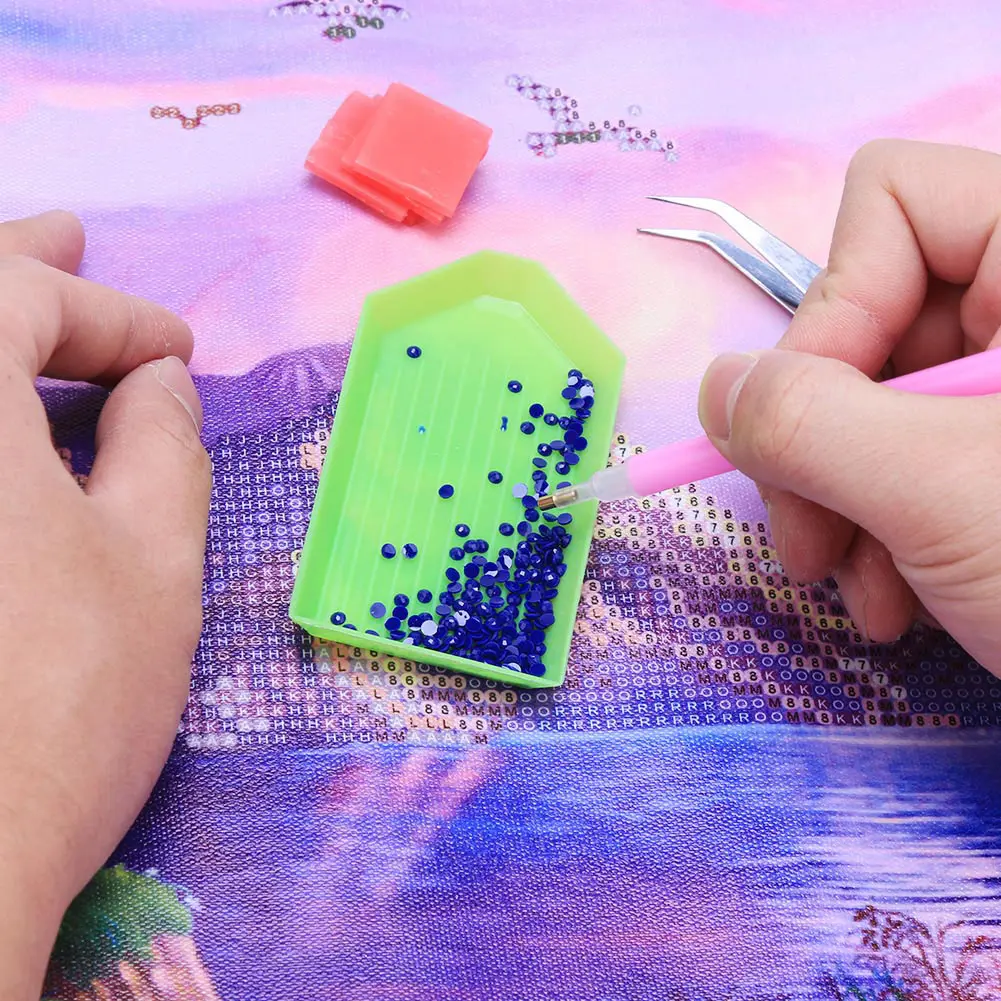 Diamond Painting Tools Set Tweezer Drill Pen Sticker Rhinestone Picture Tool Kit Beading Storage Tray Point Drill Pen