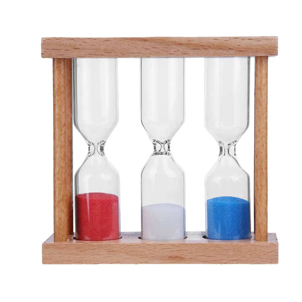 Wood Frame Hourglass Sandglass Home Table Decor Birthday Gift Random Color