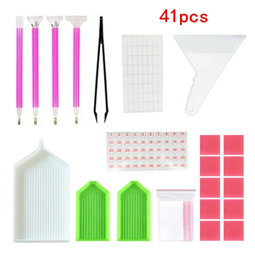 Diamond Painting Tools Set Tweezer Drill Pen Sticker Rhinestone Picture Tool Kit Beading Storage Tray Point Drill Pen