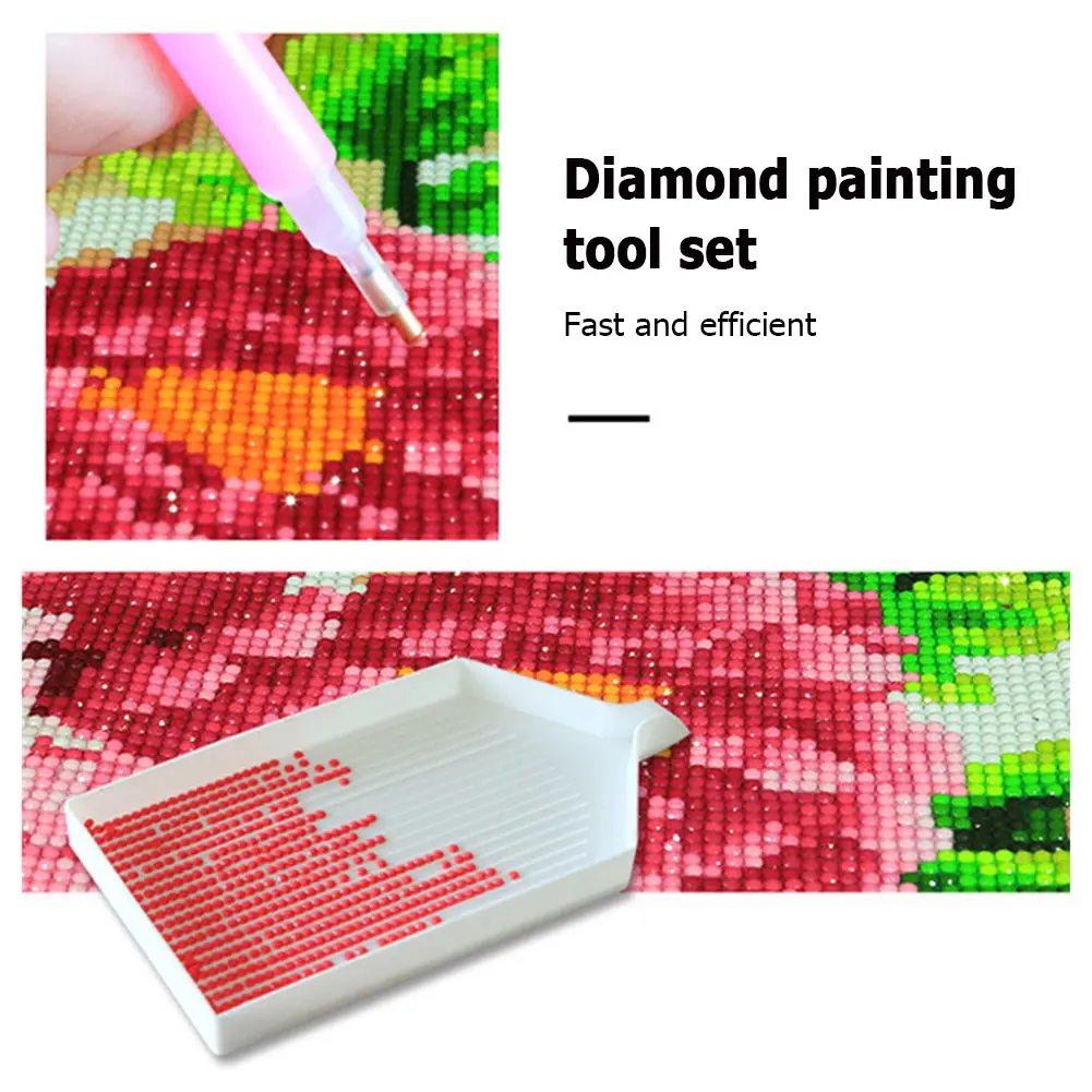 Diamond Painting Tools Set Tweezer Drill Pen Sticker Rhinestone Picture Tool Kit Beading Storage Tray Point Drill Pen