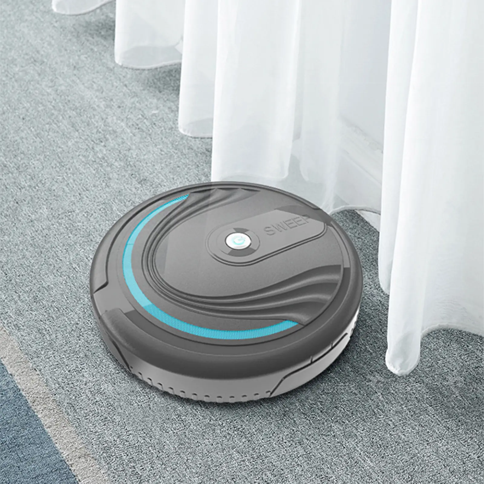Robot Vacuum Cleaner Lightweight Portable Vacuum Cleaner Cordless Vacuum Cleaner for Low Carpet Pet Hair Hard Floors