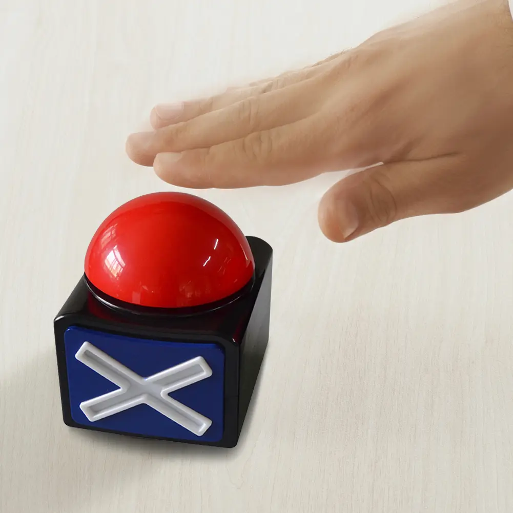 Red Alarm Sound Play Button with Sound and Light Contest Answer Button Trivia Quiz Got Talent Buzzer for Contest Answer Game